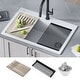 preview thumbnail 1 of 61, KRAUS Bellucci Workstation 33-inch Drop-in Granite 1-bowl Kitchen Sink 33" L x 22" W (sink KGTW1-33WH) - White