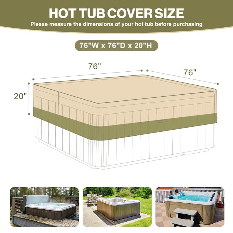 Aoodor Heavy Duty Outdoor Hot Tub Cover