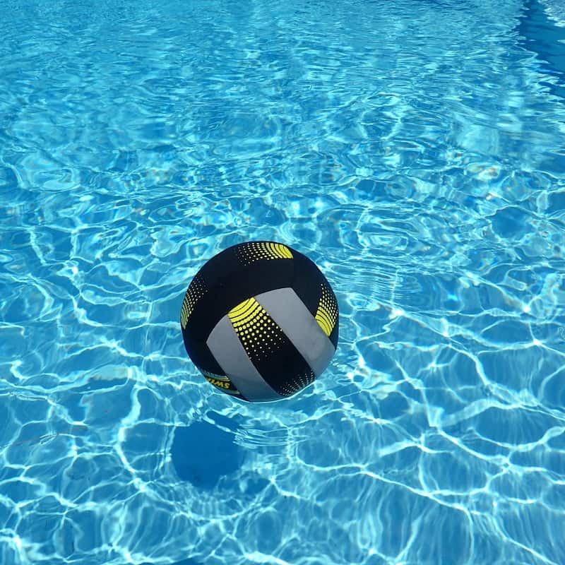 Neoprene Swimming Pool Volleyball - 7" - Black and Gray