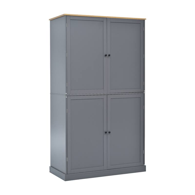 Large Cupboard Storage Cabinet with 2 Drawers - Grey
