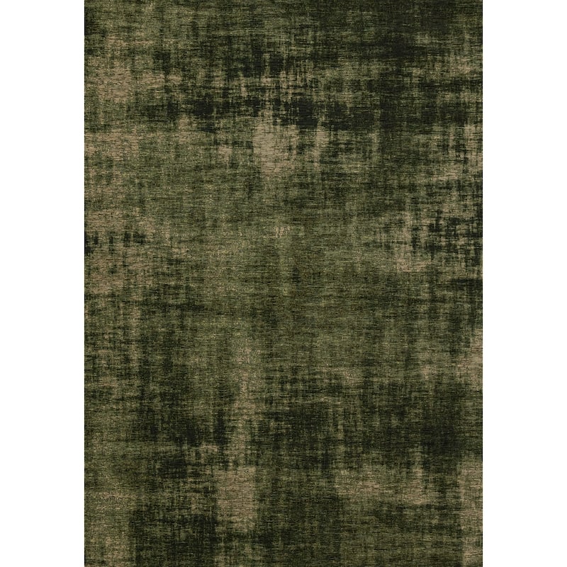 Kylie Collection - Green Distressed Hatching Rug