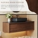 preview thumbnail 26 of 26, 48" Modern Floading Single Bathroom Vanities, Solid Wood, Glossy Stone Vessel, Brown &Light Wood - 47.6" x 19.7