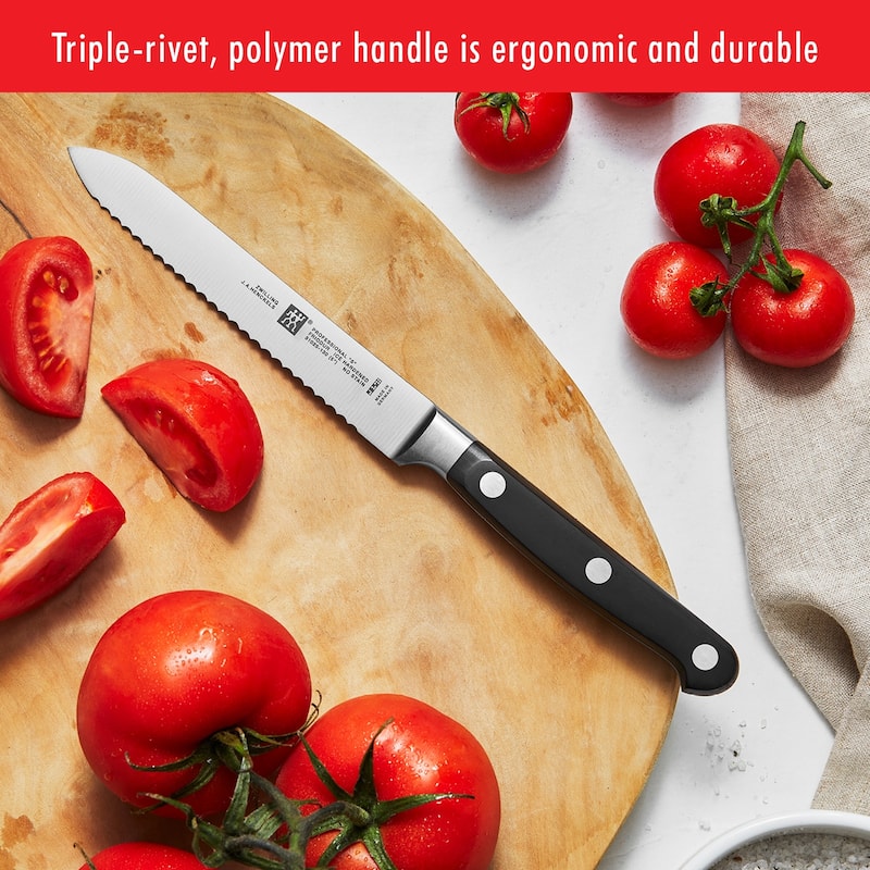 ZWILLING Professional S Knife Set with Block, Chef’s Knife, Serrated Utility Knife, 7 Piece, Bamboo - 7-pc
