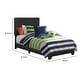 preview thumbnail 6 of 4, Leather Upholstered Twin Size Platform Bed, Black