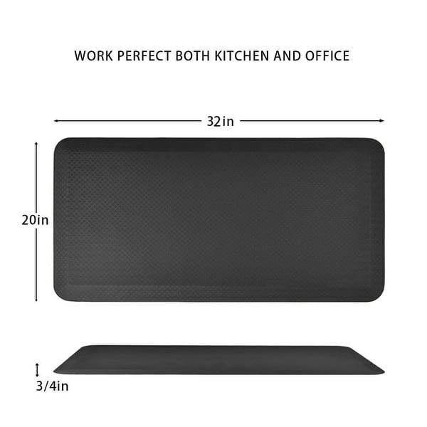 Direct Wicker 20 in. x 42 in. Black Anti-Fatigue Mat Standing Desk