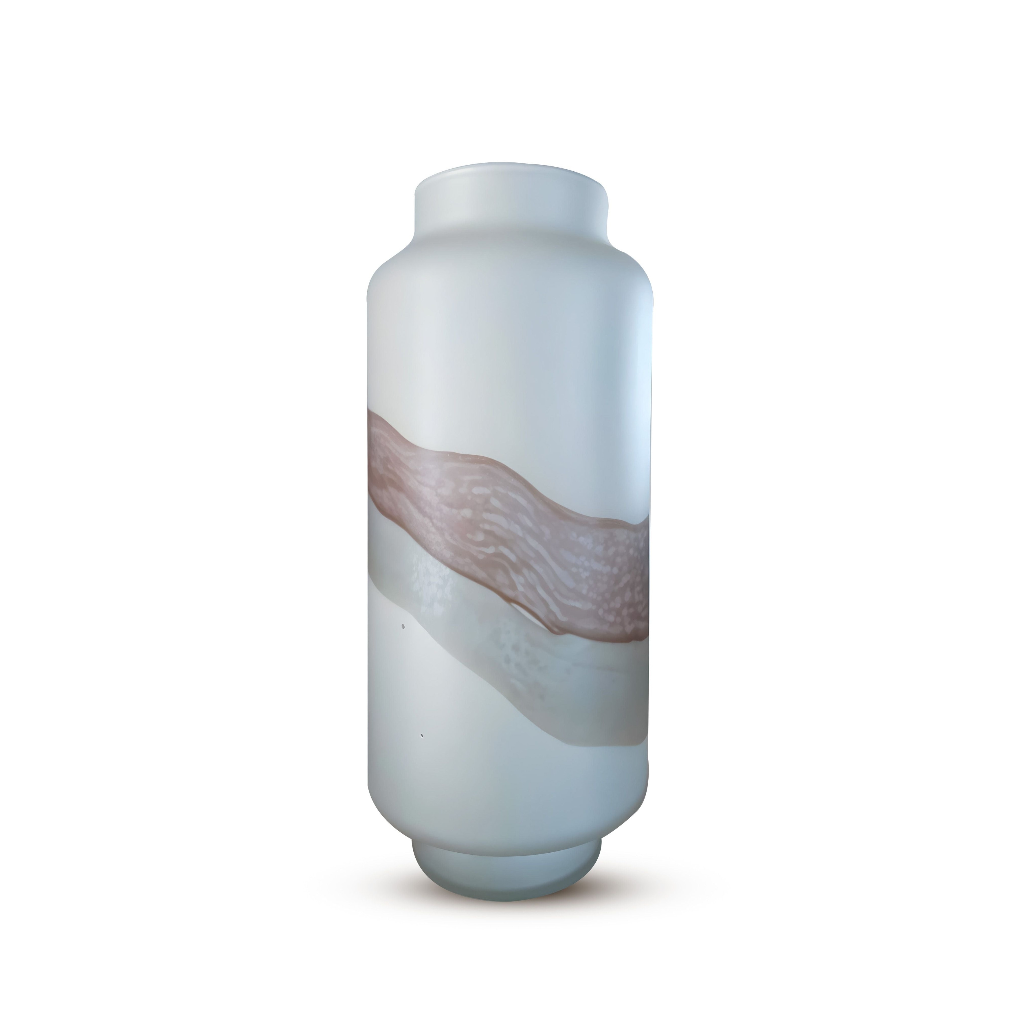 Aria Home Serene Waves Glass Vase Coastal Decorative Accent
