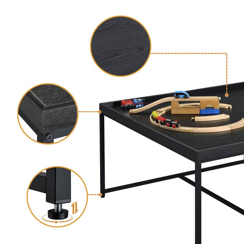 5 Piece Coffee Table Set with Raised Edges