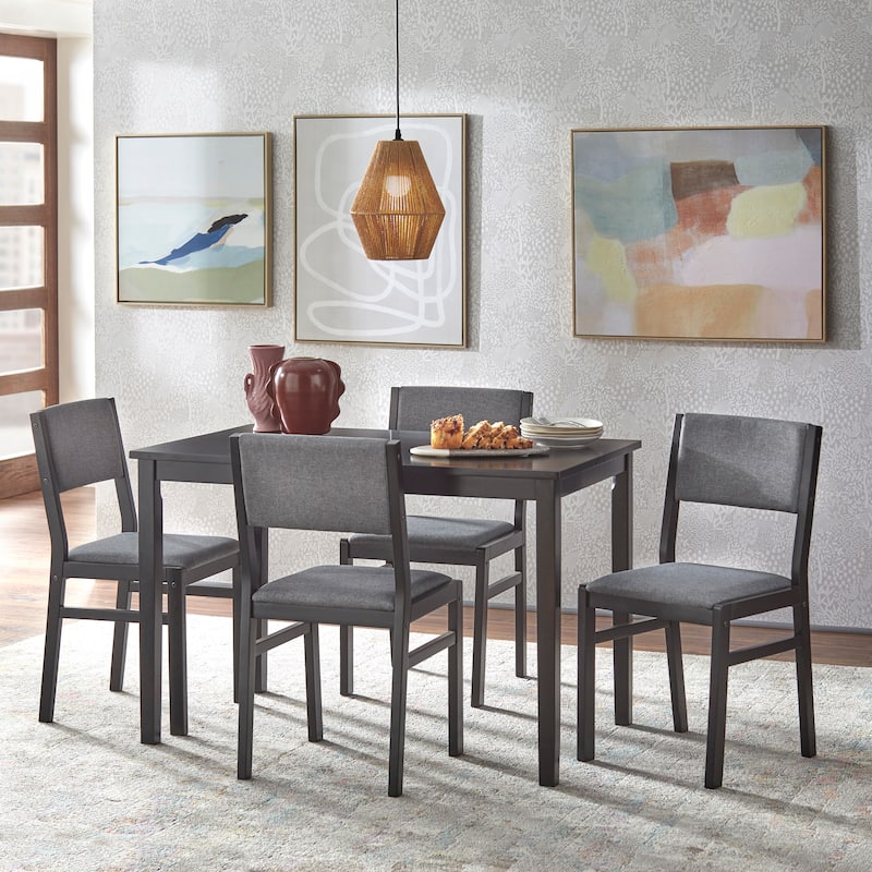 Simple Living Jules 5-piece Solid Wood Dining Set - Black