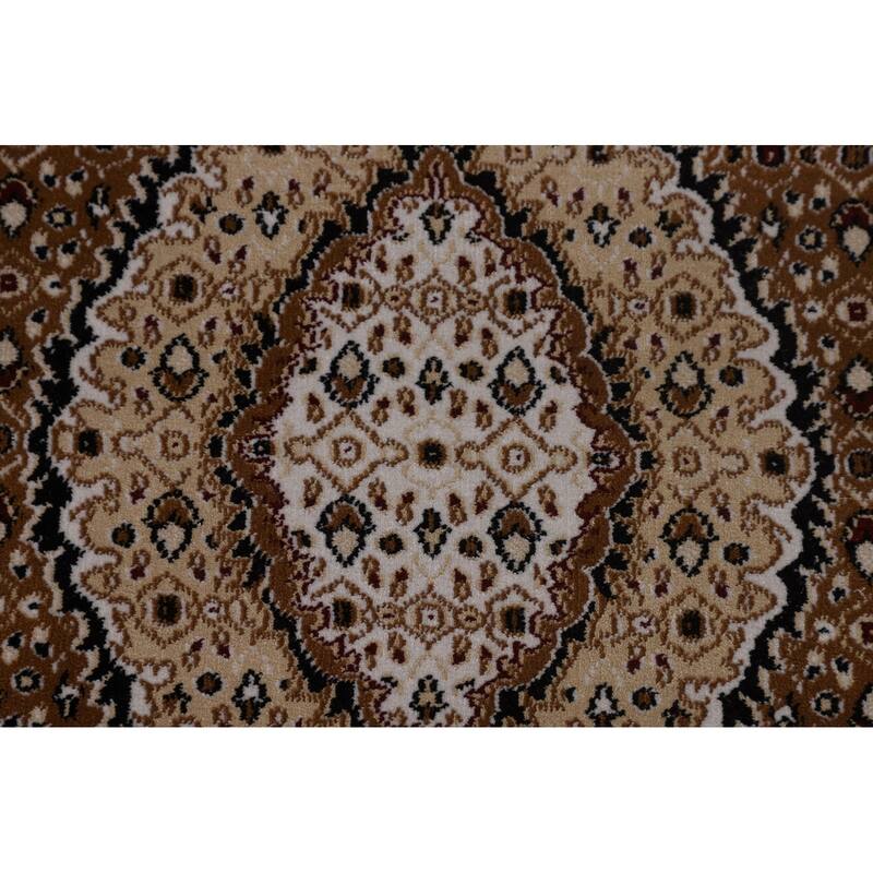 Geometric Tabriz Turkish Area Rug Machine Made Carpet - 5'2" x 7'9"