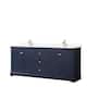 Option Dark Blue, Gold Trim, White Cultured Marble Top