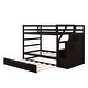 preview thumbnail 7 of 12, Twin-Over-Twin Bunk Bed with Twin Size Trundle and 3 Storage Stairs,Multifunctional Kids Bunk Bed,Espresso