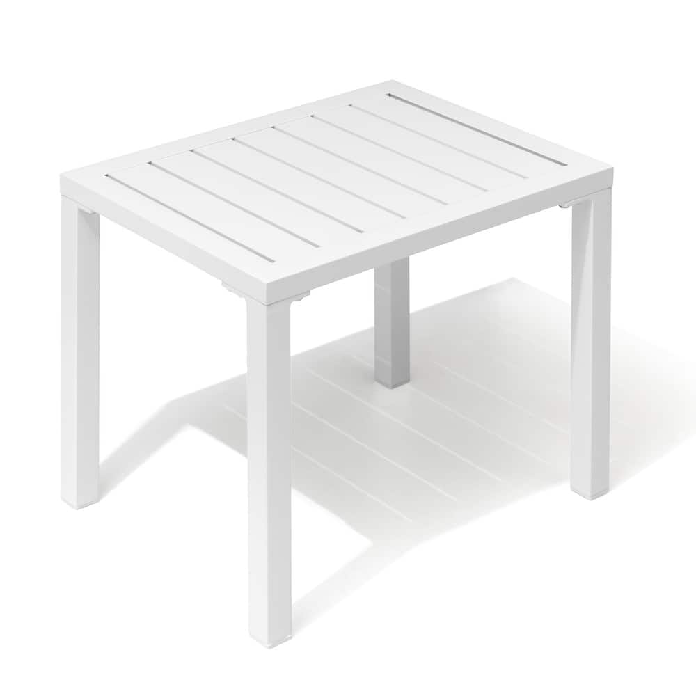 Outdoor Side Table Aluminum Rectangular End Table Small Patio Table