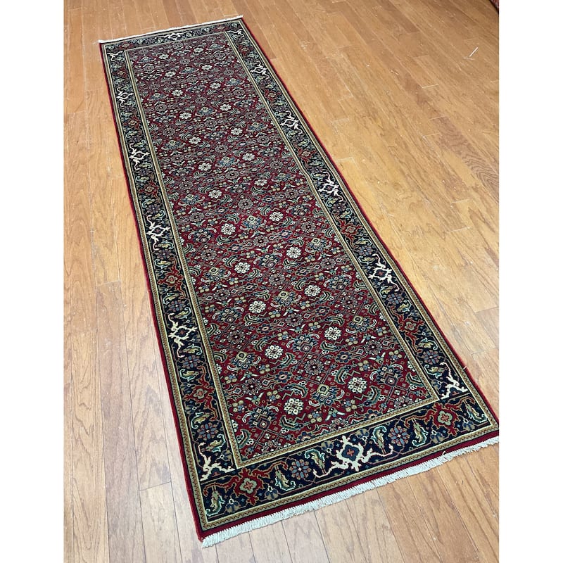 HERAT ORIENTAL Hand-knotted 2'7 x 8' Indo Herati Wool Runner - 2'7"x 8'
