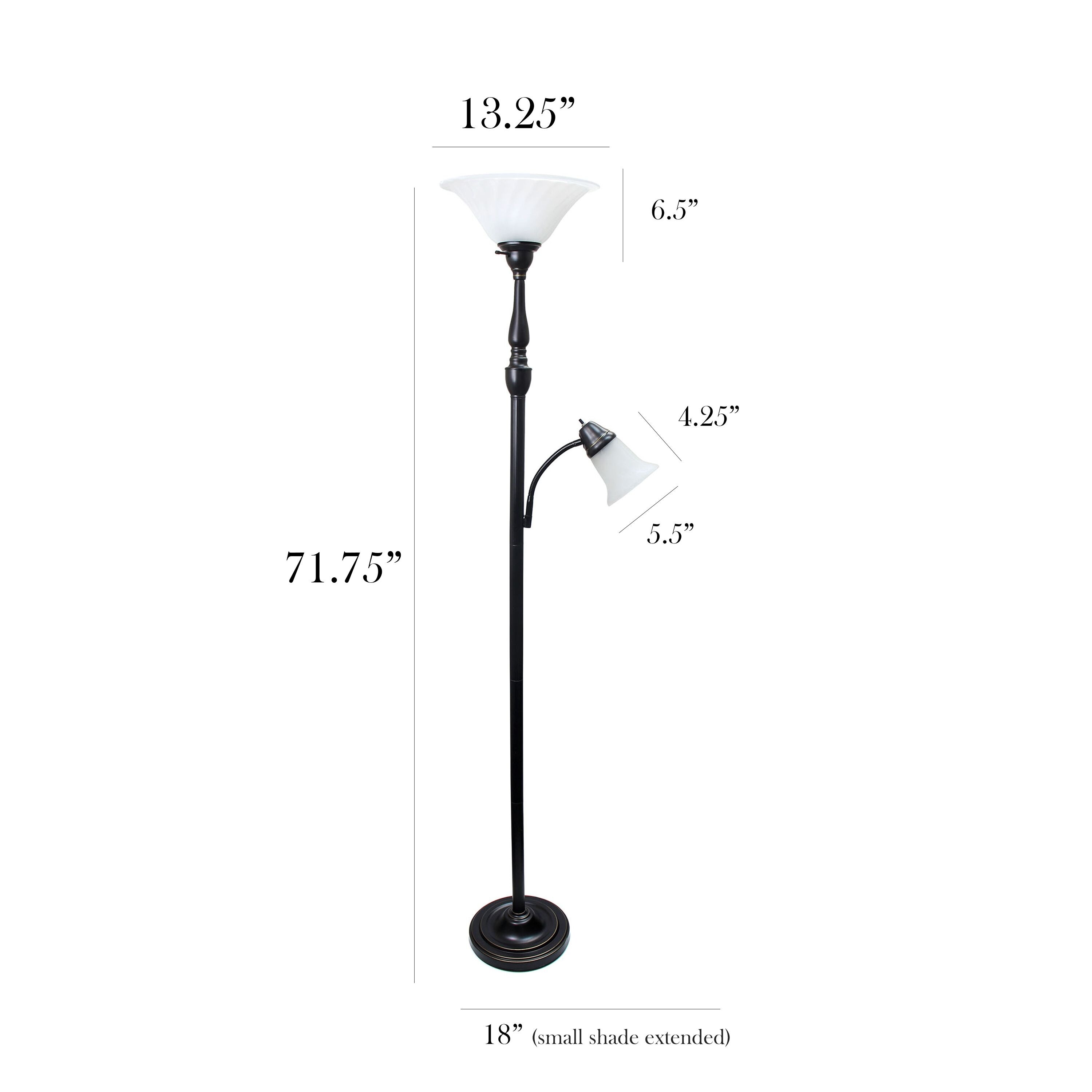 Elegant designs 2 light mother daughter sales floor lamp with white marble glass