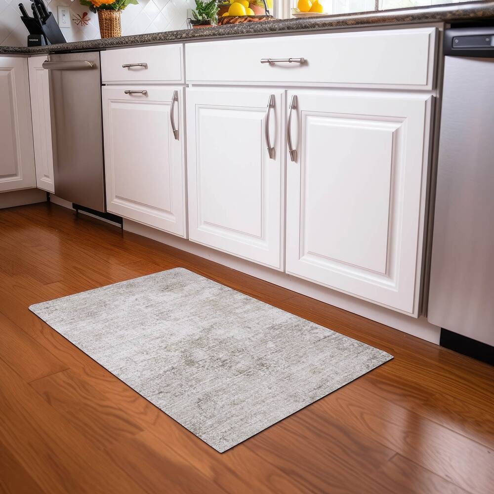 Machine Washable Indoor/ Outdoor Abstract Pixels Chantille Rug