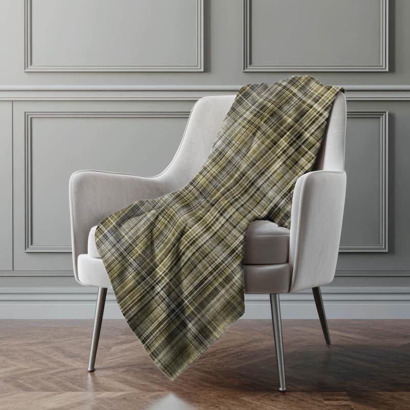 Premium Machine Washable Plaid Sherpa Throw Blanket - Taupe - 4'2" x 5'10"