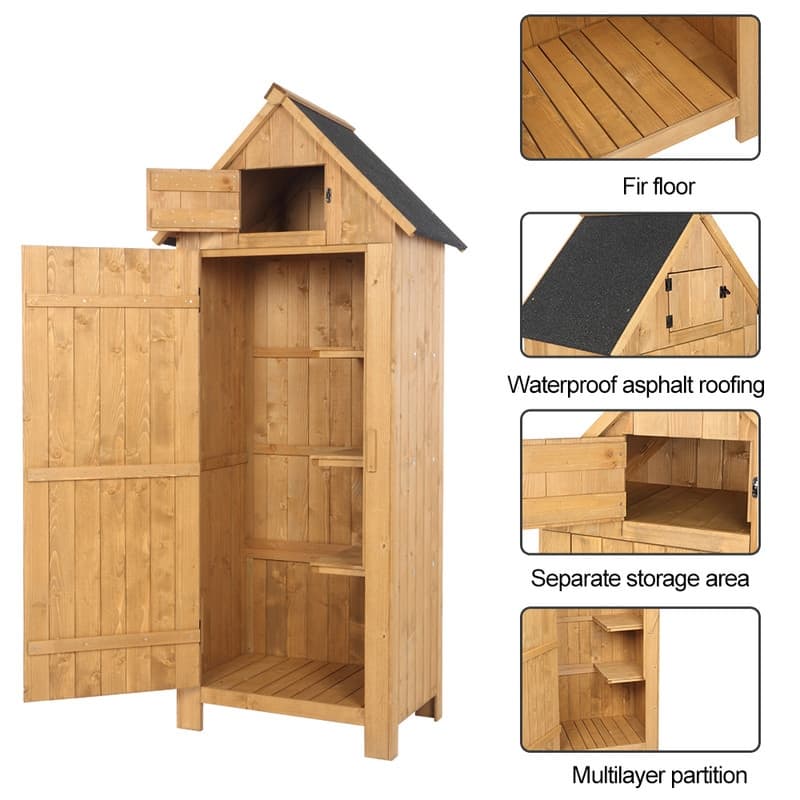 Single Door Wooden Garden Storage Shed
