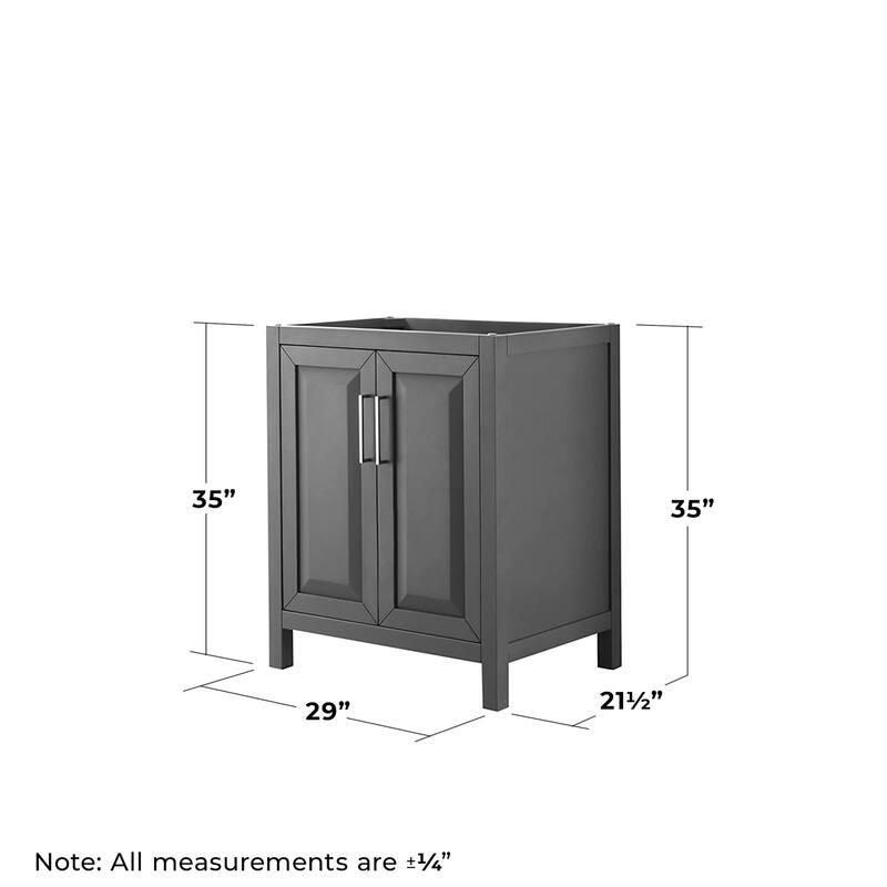 Wyndham Collection Daria 29" Single Free Standing Vanity Cabinet Only