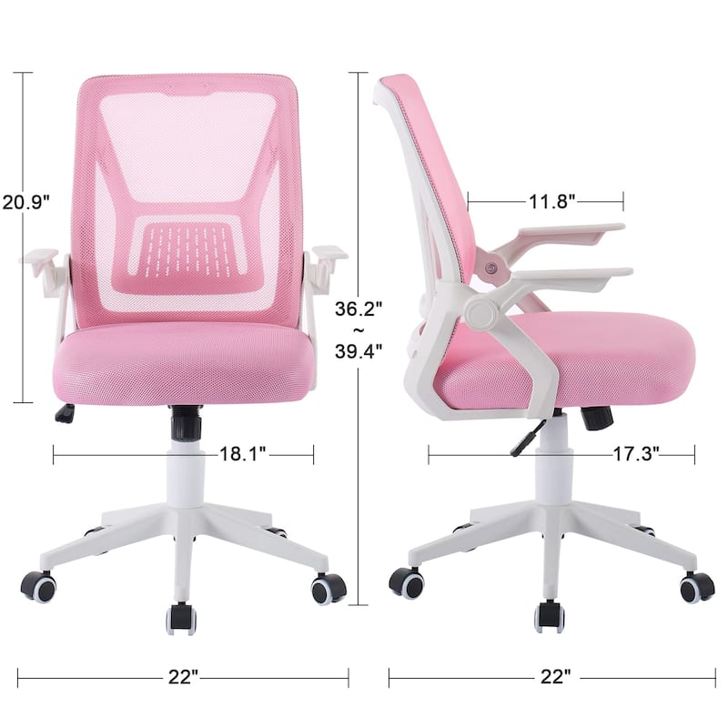Javlergo Office Chair Mid Back Swivel Lumbar Support Desk Chair, Computer Ergonomic Mesh Chair with Armrest