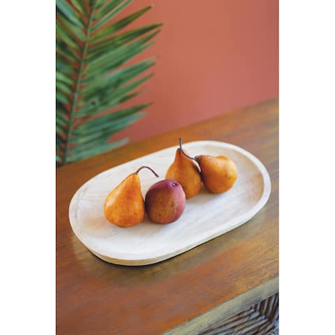 Oval Wooden Platter For Home & Restaurant -8.5-inch Tall