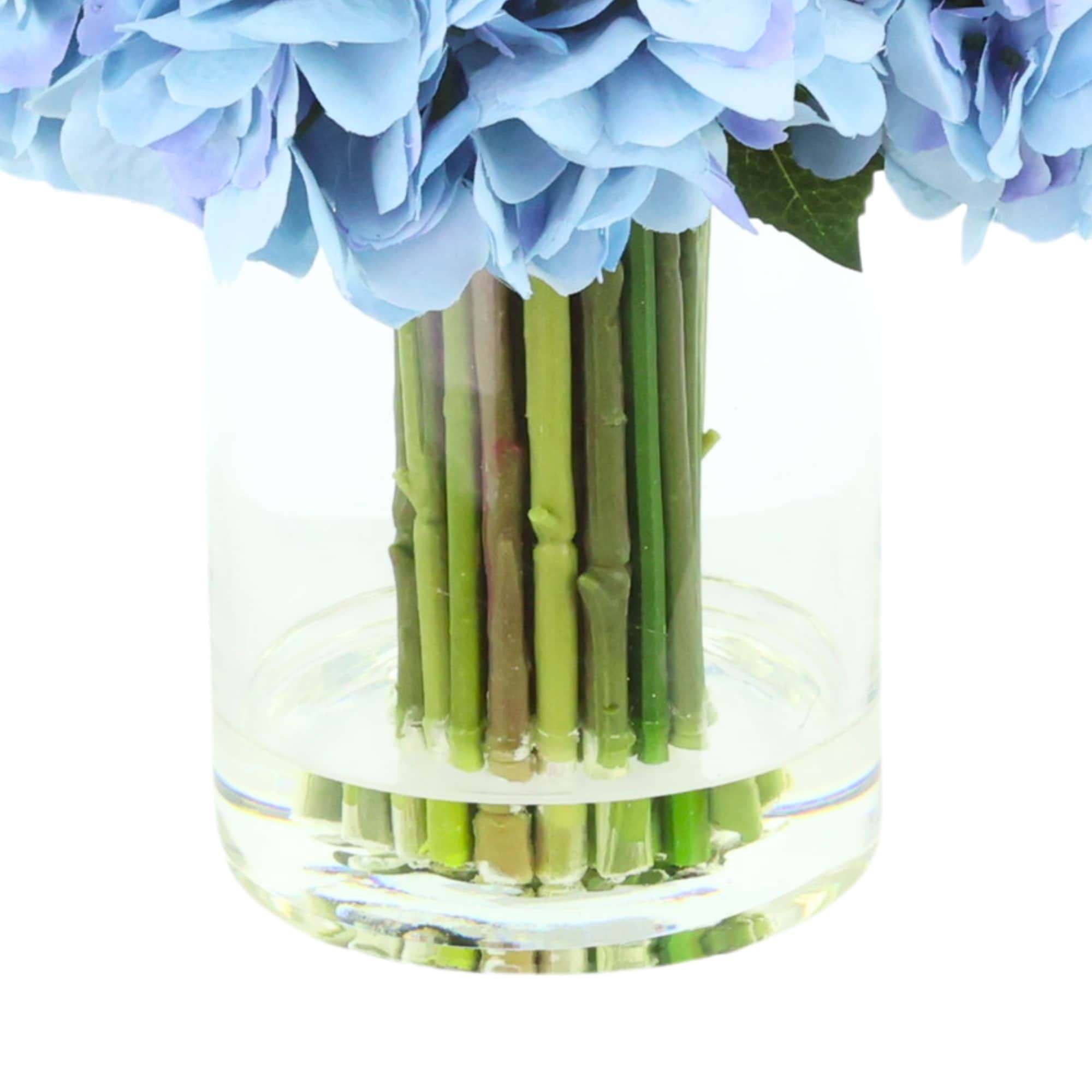 Hydrangea and Cherry Blossom Arrangement in Glass Vase - On Sale