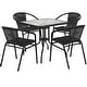 preview thumbnail 16 of 30, Powder-coated Aluminum/ Rattan Lightweight 5-piece Outdoor Dining Set Clear Top/Black Rattan