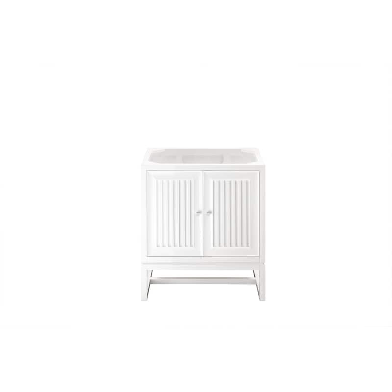 James Martin Vanities Athens 30" Single Vanity Cabinet, Glossy White - Base Only - No Top