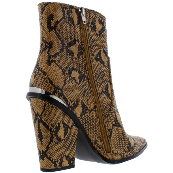 snake print western ankle boots