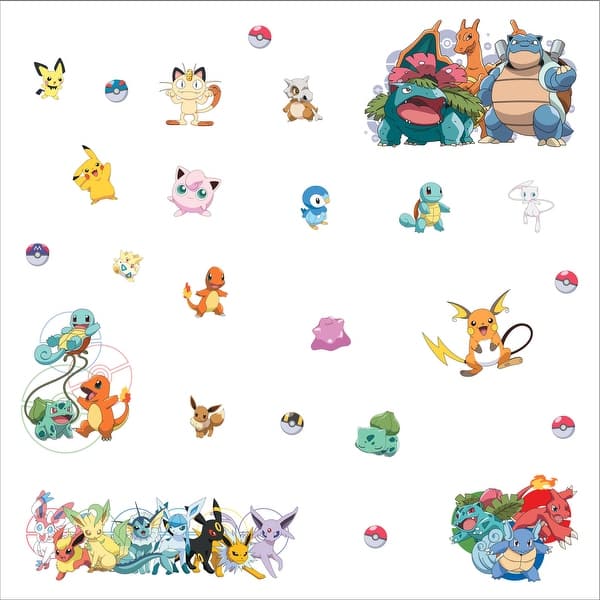 slide 2 of 4, Yellow & Red & Blue Pokémon Favorite Character Wall Decals by RoomMates