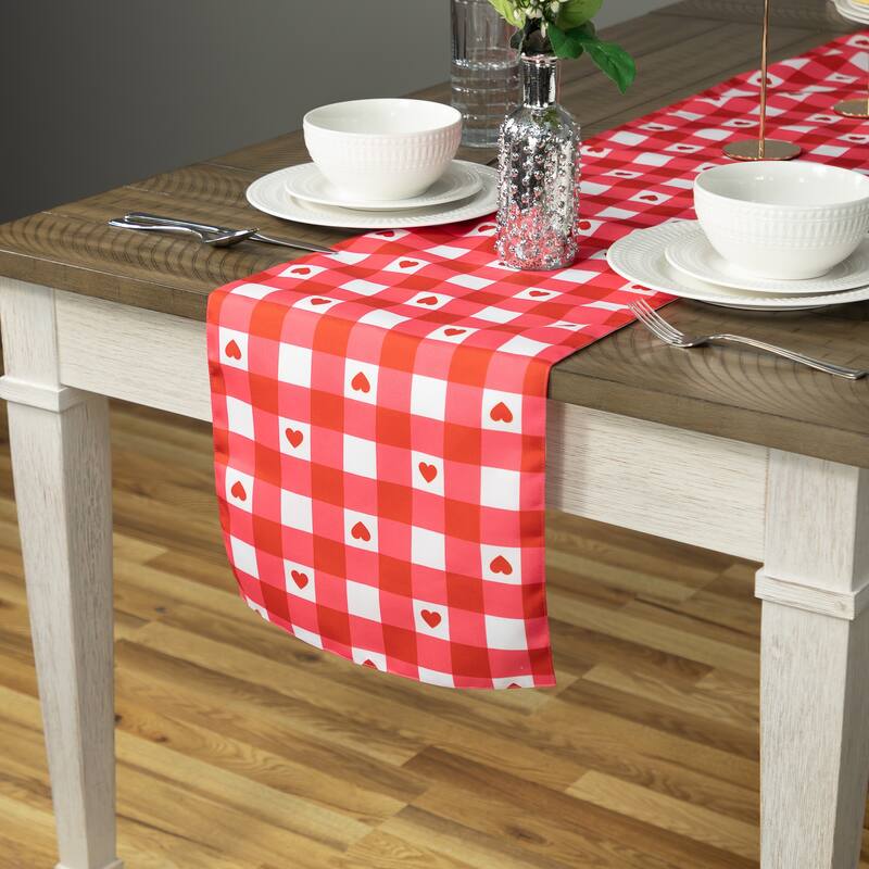 DII Tartan Holly Plaid Christmas Table Runner - Cotton, Red & Green, 14x72 Inches, Machine Washable