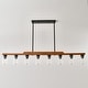 preview thumbnail 58 of 67, Farmhouse Linear Chandelier Rustic Wood Kitchen Island Lighting Dining Room Pendant Light Fixture with Seeded Glass Shade