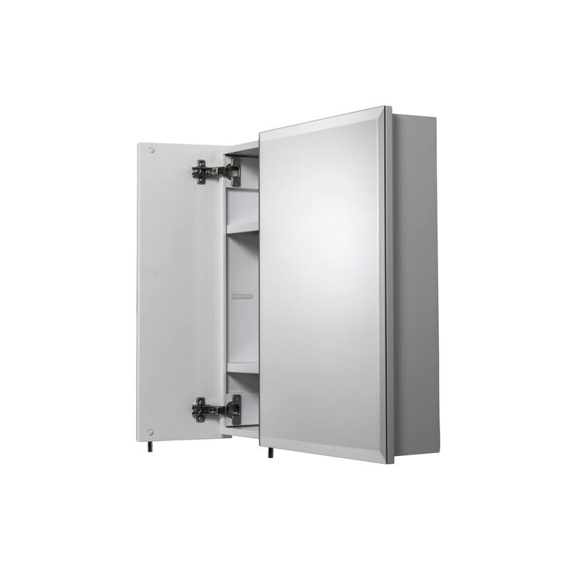 Croydex Oreille White Steel Double Mirror Doors Bathroom Medicine Cabinet , Easy Install, Surface Mount - 24 x 24