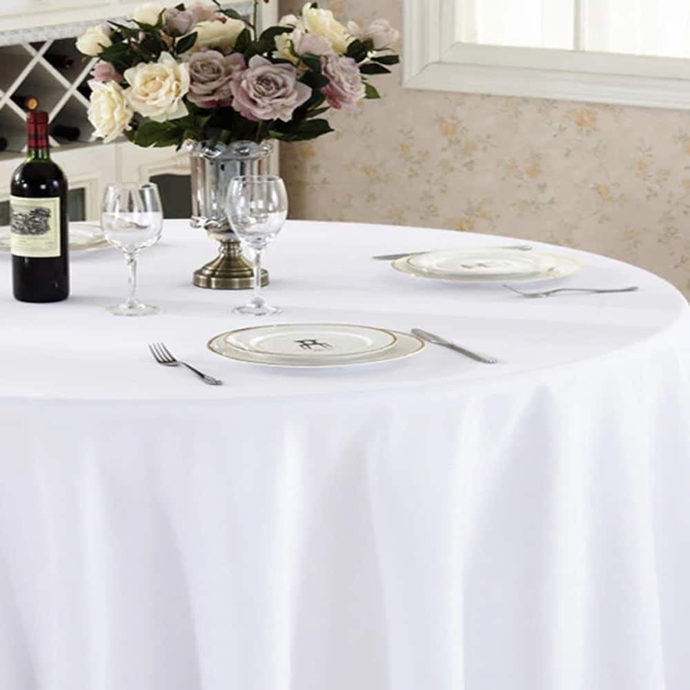 Fabstyles Hotel Solid White Cotton Tablecloth