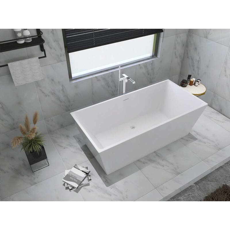 Timothy Soaking Rectangular Bathtub in Glossy White