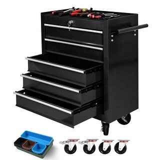 5 Drawer Tool Chest with Wheels Metal Locking Rolling Tool Box Bed Bath Beyond 40964298