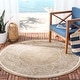 preview thumbnail 17 of 117, SAFAVIEH Courtyard Mardell Waterproof Backyard Patio Rug 5'3" x 5'3" Round - Brown/Natural