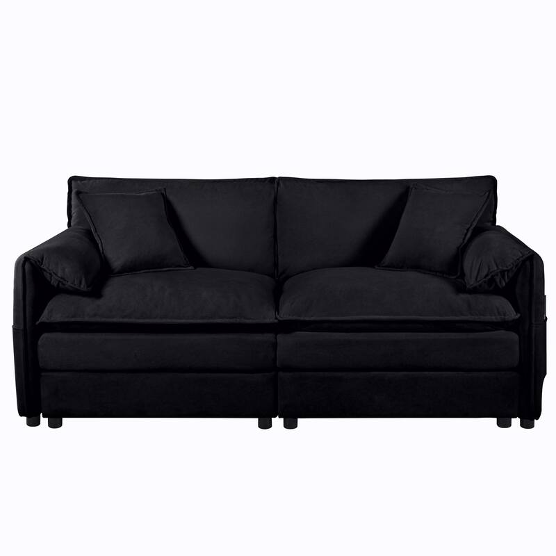 3-pieces Chenille Cloud Loveseat Sofa & Armchair Set with Deep Seat Couch and 3 Pillows