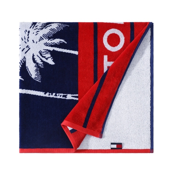 Tommy Hilfiger Printed Cotton Beach Towel - 36 x 68 - Bed Bath