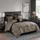 preview thumbnail 40 of 79, Madison Park Odette 8 Piece Jacquard Comforter Set Black - California King