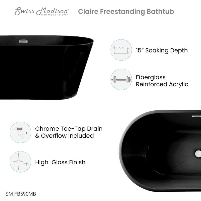 Claire 60" Freestanding Bathtub
