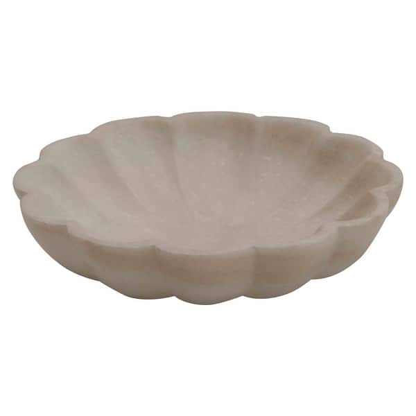slide 2 of 11, Carved Marble Flower Shape Dish White - 1 Piece