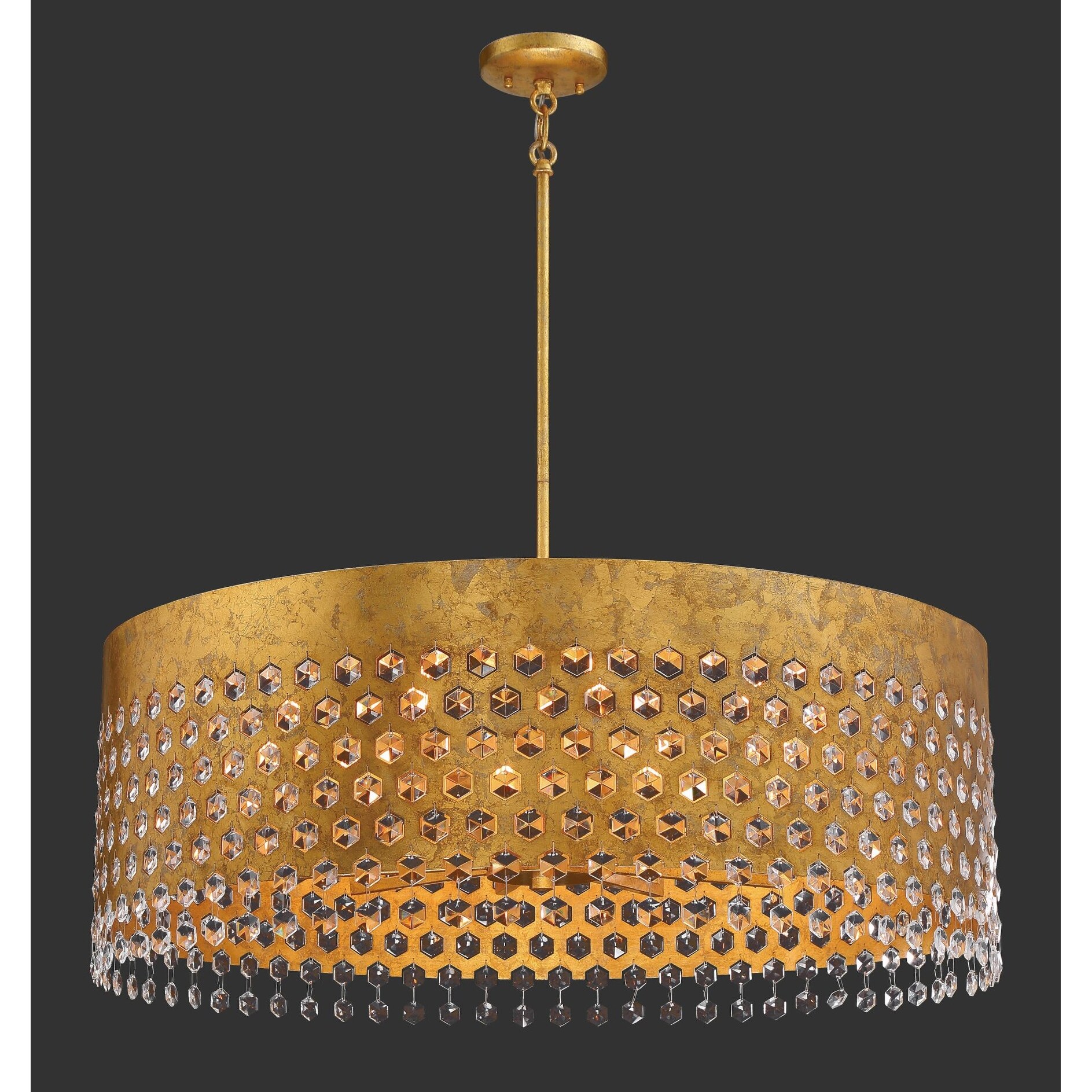 Metropolitan N7659  Kingsmont 10 Light 32" Wide Crystal Drum Chandelier - Chandeliers For Bedrooms by Overstock.com