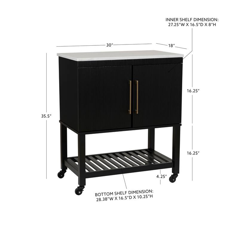 Kolton Kitchen Cart - 30"W x 18"D x 35.5" H