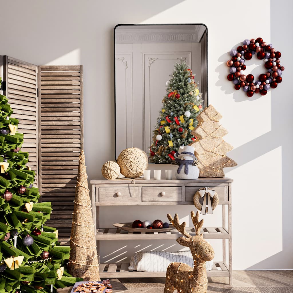 Wall Mount Bathroom Rectangle Vanity Mirror (Horizontal/Vertical)