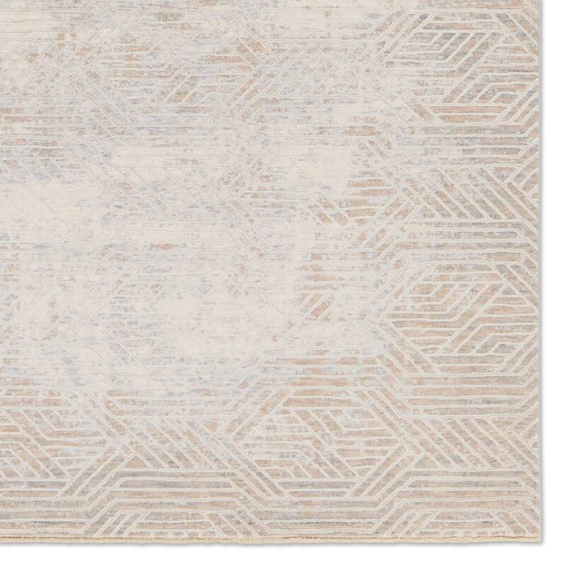Pilar Geometric Tan/ Gray Area Rug - Overstock - 36755261