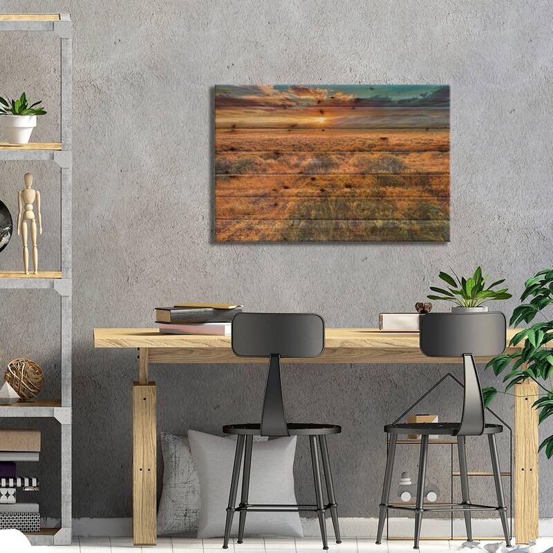 USA, Colorado, Great Sand Dunes National Park and Preserve. Sunset over dunes and plain. Print On Wood by Jaynes Gallery