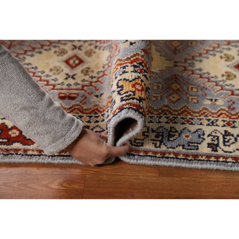 Geometric Traditional Heriz Serapi Runner Rug Handmade Wool Carpet - 2'7"x 8'1"