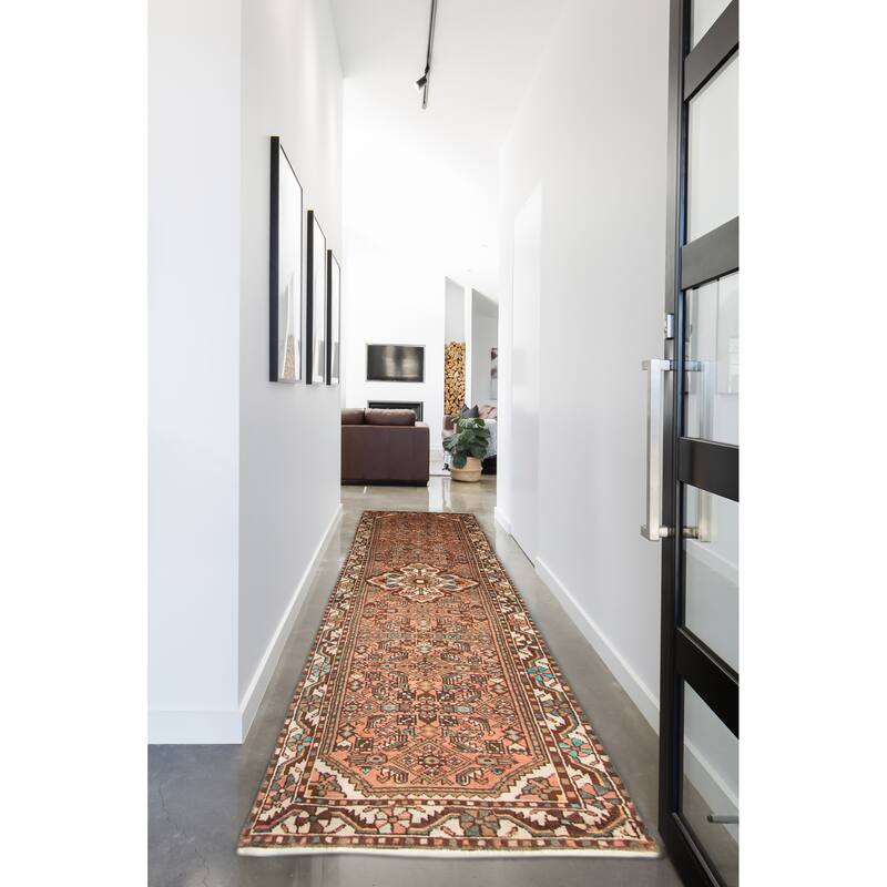 ECARPETGALLERY Hand-knotted Andelz Copper Wool Rug - 2'5 x 9'7