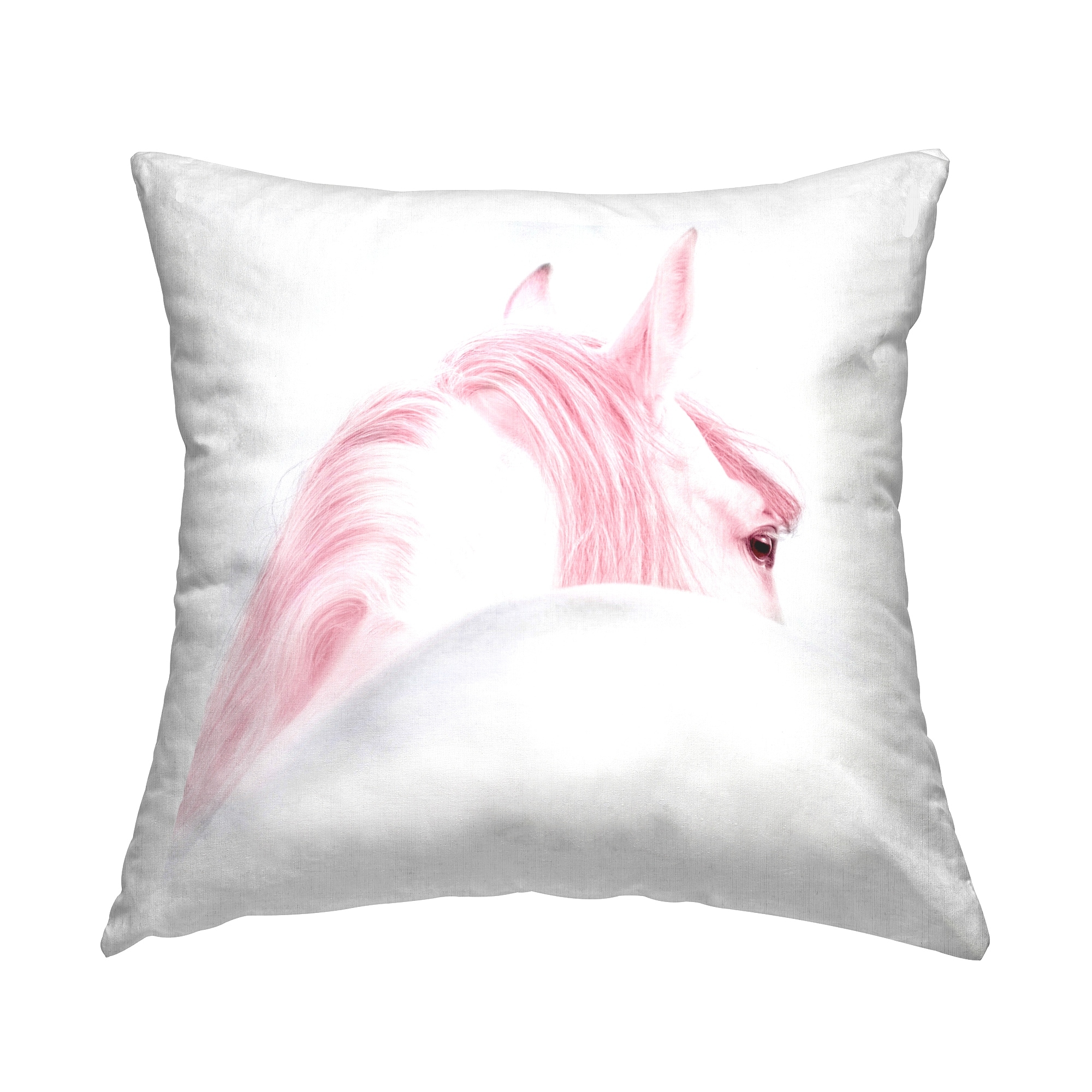 Stupell Pastel Pink Horse Portrait Printed Throw Pillow Design by Elephant Stock