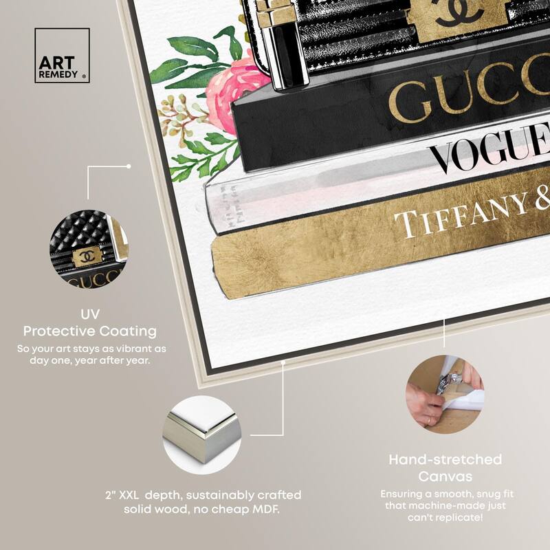 Luxury Paris Handbag and Books Canvas by Art Remedy